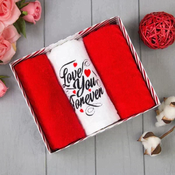 Набор полотенец «Love you forever» 30х60 см - 3шт