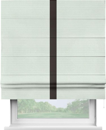 Римская штора «Кортин» с кантом Хайвэй, для проема, ткань блэкаут однотонный дымчато-молочный