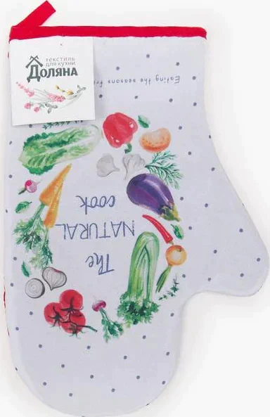 Варежка-прихватка "Доляна" Натур продукт 20х28см,габардин, 35% х/л, 65% п/э, ватин 250г/м2