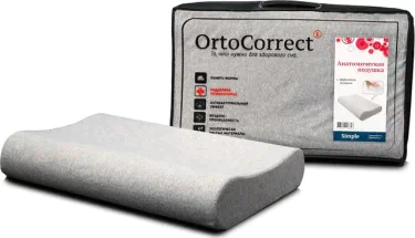 Ортопедическая подушка OrtoCorrect Classic Simple M, 58 х 37 см, валики 9/11 см