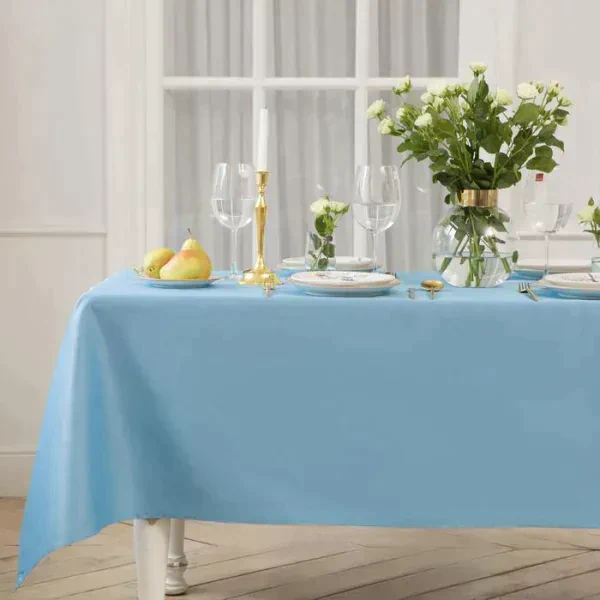 Скатерть Этель Cozy 150*250 +/-3см, цв.серо-синий, пл. 192 г/м2, хл с ВГМО