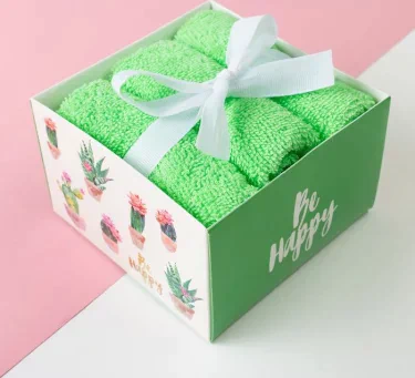 Набор махровых салфеток «Be happy» 30х30 см -3 шт
