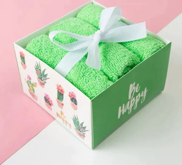Набор махровых салфеток «Be happy» 30х30 см -3 шт