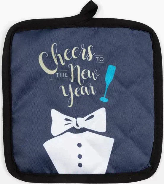Кухонный новогодний набор Доляна Cheers, прихватка 17*17 см, варежка 25*17 см,100% п/э