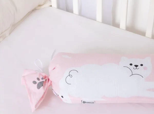 Бортик в кроватку Крошка Я "Sweet cats" 20х120 см, 100% хлопок