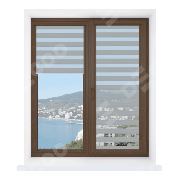 Рулонная штора День-ночь Уни 2 Metalic серебро