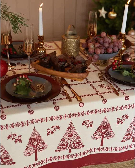 Скатерть "Доляна" Merry Christmas 146х110см, 100%хл, рогожка 164 г/м2