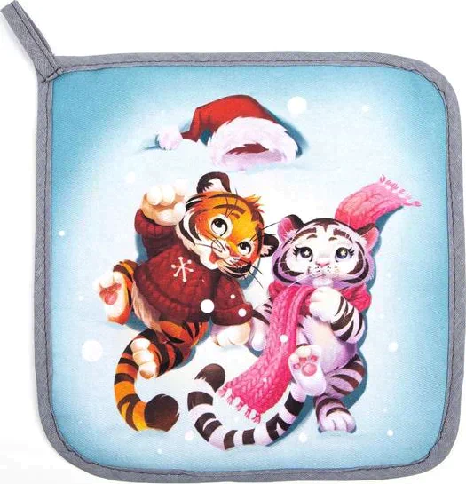 Прихватка «Новый год: Winter fun» 19х19 саржа,100% х/л,ватин 250г/м2