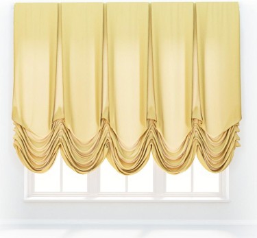 Австрийская штора «Кортин», ткань вельвет кремовый