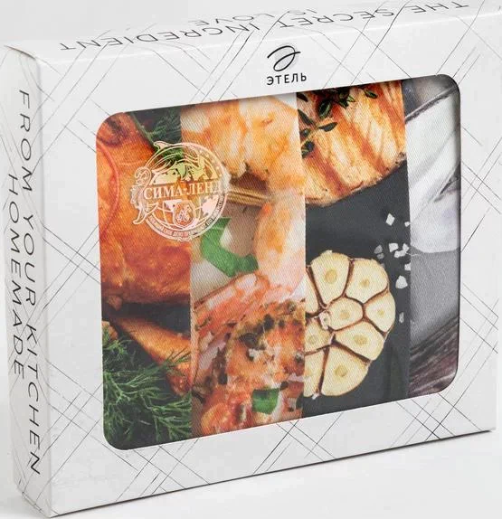 Набор полотенец "Этель" Fish dish 4 шт, 100% хлопок