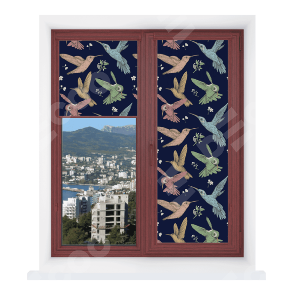 Рулонная штора Уни 2 с принтом Птицы и цветы