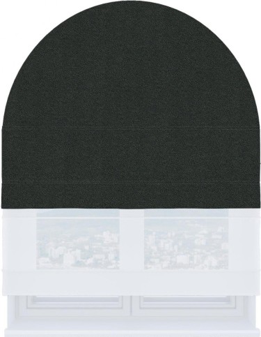 Римская штора «Кортин» день-ночь для арочного проёма, лён блэкаут графит