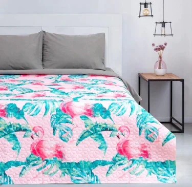 Покрывало "Этель" 1,5 сп Tropical flamingo, 140*210±2 см, микрофибра