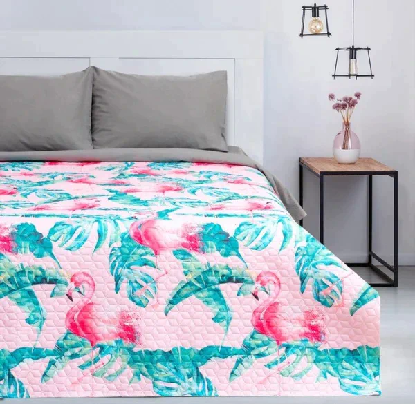 Покрывало "Этель" 1,5 сп Tropical flamingo, 140*210±2 см, микрофибра
