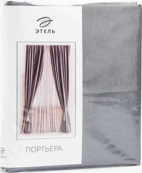 Штора портьерная "Этель" ширина 135 см, высота 260 см, цвет серый