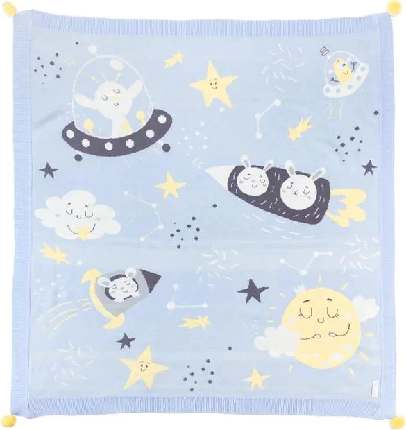 Вязаный плед «Крошка Я» Happy planets, 90х90 см