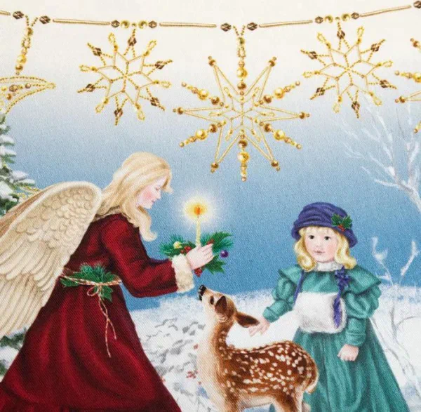 Скатерть "Этель" Christmas time d=220см +/-3 см с ГМВО, 100%хл, саржа 190 гр/м2