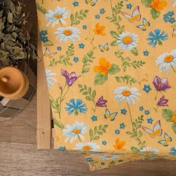 Простыня для бани "Русское поле" 145х 180 см,  хлопок вафельное полотно