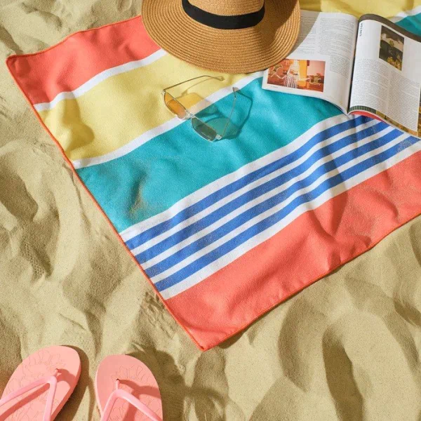 Полотенце пляжное Этель "Good vibes" 75*140 см, микрофибра, 100% п/э, 230 гр/м2