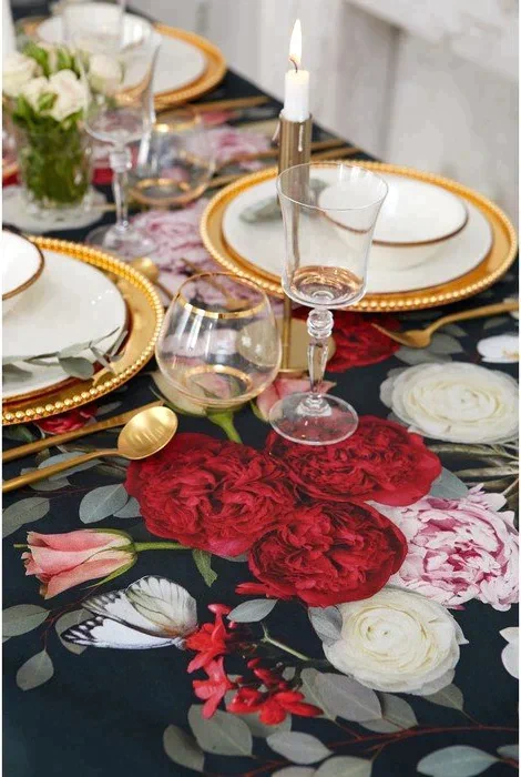 Скатерть "Этель" Flowers 180х147 см, 100% хлопок, саржа 190 г/м2