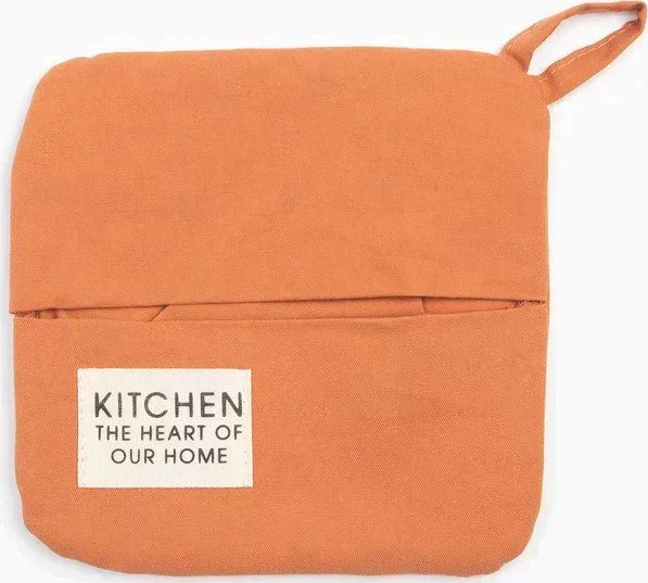 Набор кух. Этель Kitchen, цв. оранжевый, варежка-прихватка 18х29 см, прихватка 19х19 см