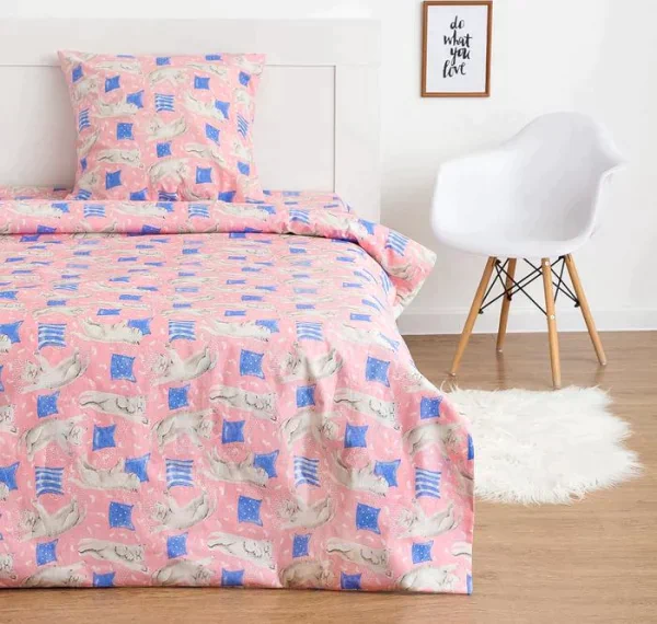 Постельное бельё 1,5 сп Экономь и Я «Котики» 145х210, 150х210, 50х70 см-1 шт
