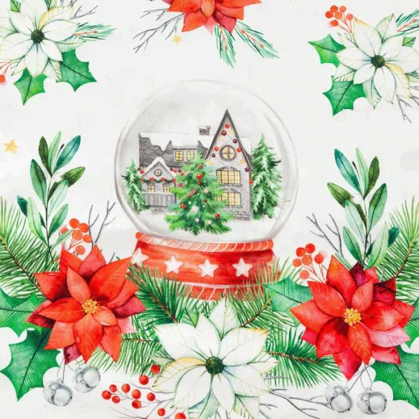 Дорожка на стол Christmas red flowers 40*147 см, 100% хл, саржа 190гр/м2