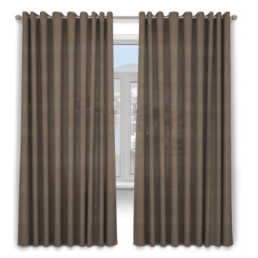 Шторы на люверсах ткань лён мокко