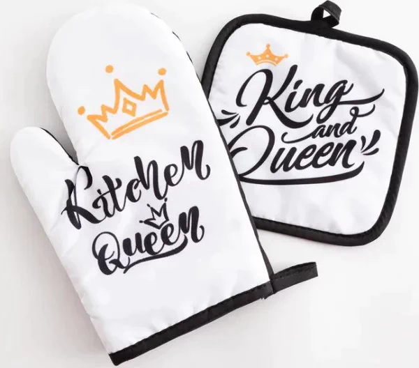 Кухонный набор 2 прихватки Доляна «Queen», прихватка 17х17 см, рукав. 26х16 см